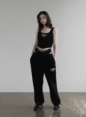 BADBLOOD バッドブラッド ロゴ ニット スウェット パンツ ツーウェイ