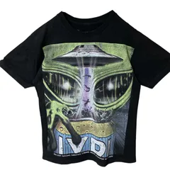 希少品 リリカルレモネードサマースマッシュ フェスティバル ビッグプリント M UFO エイリアン 公式グッズ ブラック 黒 Tシャツ レディース ユニセックス メンズ 古着 半袖