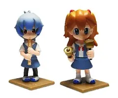 【中古】フィギュア ねるふ学園演奏会 綾波レイ＆惣流・アスカ・ラングレー「新世紀エヴァンゲリオン」ぷちえう  ぁフィギュアセット ニュータイプ2007年9月号 応募者全員サービス
