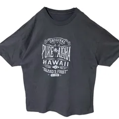 2XL オーバーサイズ ウォッシュ加工 ビッグプリント ハワイ ブラック 黒 Tシャツ レディース ユニセックス メンズ 古着 半袖