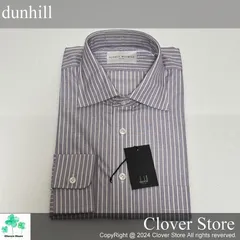 価格交渉お気軽にどうぞ！ 【難あり 新品未使用Nランク】 DUNHILL ダンヒル オーダーメード シャツ L〜LLサイズ相当 パープル 後部穴空き1箇所
