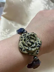 ダルメシアンジャスパーのバラ　ブレスレット
