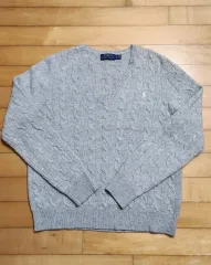 ポロラルフローレン Vネック ケーブルニット