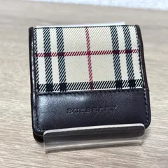 BURBERRY バーバリー ノバチェック コインケース 小銭入れ　ウォレット レザー キャンバス ブラウン 茶 メンズ レディース 定番 人気