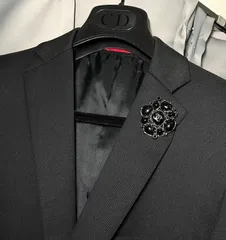 美品 限定 CHANEL シャネル ココマーク ブラックストーン & ラメ ブローチ 男女兼用 箱ありプレゼントやギフトにも