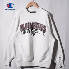 チャンピオン Champion リバースウィーブ REVERSE WEAVE スウェット M 相当 表記S ホワイト グレー 2段 カレッジ BLOOMSBURG ブルームズバーグ大学 ライトグレー プリント 袖刺繍 アメカジ ストリート 古着 R720