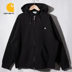 美品 カーハート Carhartt WIP ジップパーカー XL ブラック ロゴ刺繍 ジップアップフーディ テック ワーク ストリート オーバーサイズ ビッグシルエット ジップアップ 裏起毛 パーカー 古着 R721