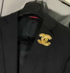 美品 CHANEL シャネル ココマーク マトラッセ ヴィンテージ ブローチ ゴールド 男女兼用 箱あり プレゼントやギフトにも