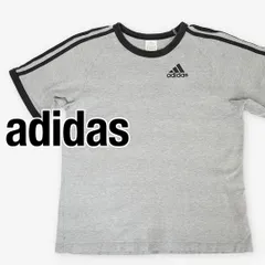 【美品】adidas アディダス 3ストライプ Tシャツ ラグランスリーブ グレー×ブラック レディース M 綿100%