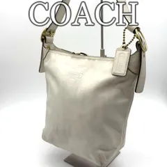 コーチ COACH レザー バケット ショルダーバッグ ホワイト アイボリー 本革 肩掛け 斜め掛け シンプル 上品 バケツ型