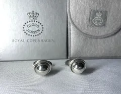 GEORG JENSEN ジョージジェンセン #44D スターリングシルバー ヴィンテージ オーバルカフス カフリンクス ボタン SV925 付属ありのサムネイル