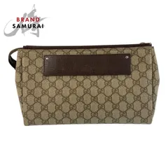 美品 GUCCI グッチ ベージュ ブラウン GGスプリームキャンバス/レザー 101633 クラッチバッグ セカンドバッグ メンズ 505684【中古】