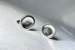美品 GEORG JENSEN ジョージジェンセン #108 艶消しスターリングシルバー ヴィンテージ オーバルカフス カフリンクス ボタン SV925のサムネイル