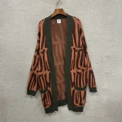ZARA ザラ カジュアル コットン ニット ロング カーディガン L A03809