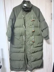 カーキ ダウンジャケット ロング丈 そう丈 112