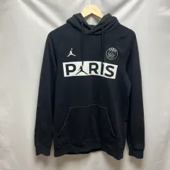 正規品/M NIKE ジョーダン Paris Saint-Germain(パリ サンジェルマン) PSG ブラック 起毛 フードTシャツ