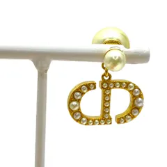 現行 ディオール トライバル ピアス アクセサリー ジュエリー 小物 ロゴ 片耳 GP レジンパール ゴールド Christian Dior 洗練 上品 定番 人気 デザイン性
