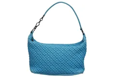 BOTTEGA VENETA ボッテガヴェネタ イントレチャート ワンショルダーバッグ ハンドバッグ ブルー 美品 中古 4b010802