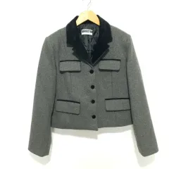 レディース キルティング バイカラー ウール ジャケット F_W0393