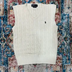 ポロラルフローレン ケーブルニット ベスト アイボリー Mサイズ