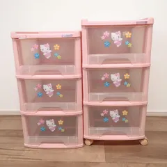 HELLO KITTY Sanrio エンジェルハローキティ　衣装ケース　収納ケース　3段ボックス　ピンク　2001年　平成　レトロ　ギャル　Y2K　カワイイ