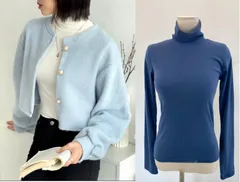 【韓国製・韓国直輸入】【新品未使用】《２着まとめ売り》ふわふわカーディガン / エッグコットンタートルネックTシャツ