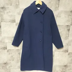 TOMORROW LAND　2way ウール ストレッチ ステンカラー ロングコート　サイズ36 S〜Мサイズ相当　ダークブルー　襟取外し可能　ノーカラー　トゥモローランド