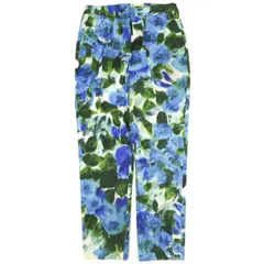 新品 DRIES VAN NOTEN ドリスヴァンノッテン 23SS POUMAS 6012 W.W.PANTS フラワープリント コットントラウザーズ 231-010902-6012-504 36 BLUE パンツ 定価82,500円 ボトムス g23028のサムネイル