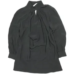 新品 N°21 ヌメロヴェントゥーノ 23SS イタリア製 アセテートシルク オープンネックブラウス L2 BLUSA TESSUTO 23S-G041-5111 40 BLACK 定価64,900円 長袖 プルオーバー シャツ トップス g22998のサムネイル