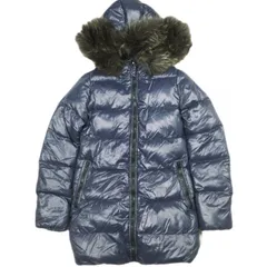 DUVETICA デュベティカ Kappa ラクーンファー ナイロンフードダウンコート D.037.00.U/1057.R-MFG 38 NAVY カッパ ダウンジャケット アウター g23321