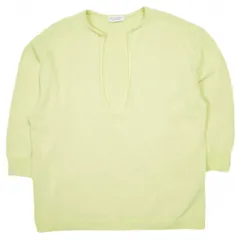 BEAUTY&YOUTH UNITED ARROWS ビューティーアンドユース ユナイテッドアローズ 日本製 ディープスキッパーネックニットプルオーバー 1613-299-3131 FREE イエロー セーター ハイゲージ 七分袖 トップス g23458