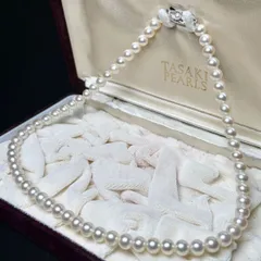 花珠級【田崎真珠】TASAKI/タサキ アコヤパール ネックレス 6.49〜7.06㎜ 28.6g 43㎝ SILVER刻印 本真珠 pearl jewelry necklace