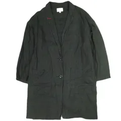 Steven Alan スティーブンアラン 日本製 LINEN LONG JACKET リネンロングジャケット 1625-243-3374 M BLACK 2B チェスターコート スプリング アウター g23493のサムネイル