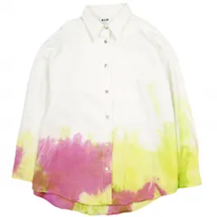 MSGM エムエスジーエム イタリア製 タイダイ染め オーバーサイズデニムシャツ 3641MDE235T 40 WHITE 長袖 シャツジャケット トップス g23510のサムネイル