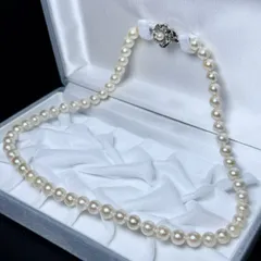 照り◎ アコヤパール ネックレス 6.97〜7.45㎜ 34.1g 45g 本真珠 シルバー刻印 SILVER pearl jewelry necklace 冠婚葬祭