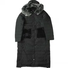 新品 no brand ノーブランド ファー付き フーデッドダウンコート L ブラック 中綿 アウター h068