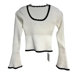 B074 【タグ付き 未使用】 GRL グレイル ニット セーター アイボリー 白系 シンプル カジュアル レディース F