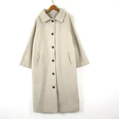 グレイル GRL ウールタッチ ステンカラー ロングコート fo1140 ラグランスリーブ Aライン オーバーサイズ F ライトベージュ