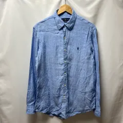 正規品/L ポロラルフローレン スカイブルー リネン シャツ