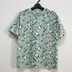 Sanrio サンリオ POCHACCO ポチャッコ 総柄Tシャツ 薄緑 半袖 レディース M