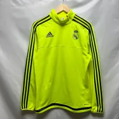 正規品/100 アディダス レアルマドリード トレーナー 蛍光 ハーフジップ ドリルトップ