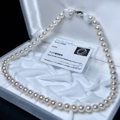 照り強【K14】アコヤパール ネックレス ホワイト系 7.50〜7.83㎜ 45㎝ 37.2g 本真珠 リアルパール アクセサリー 干渉色 SS006