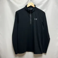 正規品/M UNDER ARMOUR アンダーアーマー トレーナー ブラック ハーフジップ ドリルトップ