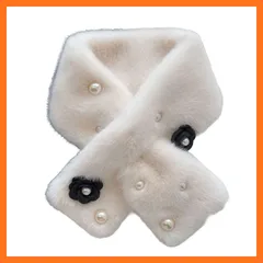 【新品】 [koulaya] マフラー レディース フェイクファー ティペット 秋冬 防寒 ふわふわ 保温 厚手 パール付き 差し込みマフラー スヌード ネックウォーマー 暖かい 柔らかい おしゃれ スヌード レディース 冬用 通勤通学 外出 プレゼント 0