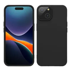 スマホケース iPhone 15対応 ケース - 耐衝撃 薄型 軽量 滑り止め - ソフト TPU 黒色マットR132