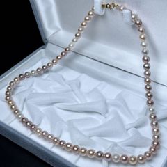 TASAKI アコヤ真珠 ネックレス ホワイトピンク 7.6mm 44.5cm - メルカリ