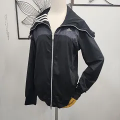 アディダス ブラック 3本線 トレーナー ジップアップ ジャケット