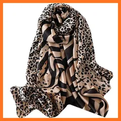 【新品】 CHROME CRANE(クロム クレイン) レディース ストール ゼブラ柄 アニマル デザイン 大判 マフラー スカーフ MF017 (02.ブラウン) 1