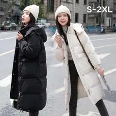 【送料無料】黒 カジュアルコート 大きいサイズ ダウンジャケット レディース ダウンコート 防風 防寒着 可愛い ロングコート Aライン フー