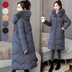 【送料無料】中綿コート 可愛い フェイクファー フード付き ダウンコート レディース 大きいサイズ ロング丈 コート ダウンジャケット 冬服
